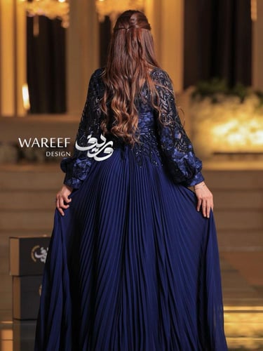 فستان سهرة شيفون كحلي