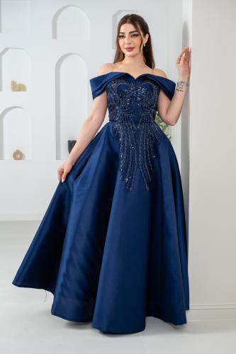 فستان سهرة كلوش تطريز راقي