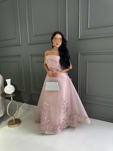 فستان سهرة ميكادو تطريز كلفه