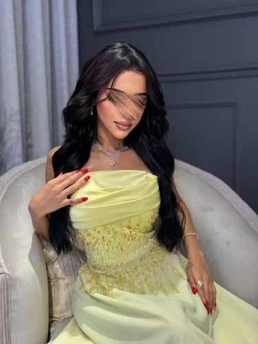 فستان سهرة ناعم شيفون بتطريز راقي