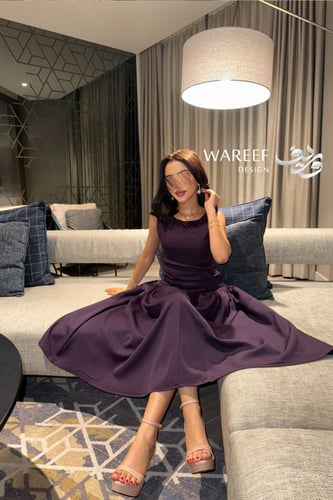 فستان سهره انيق باللون الموف