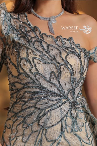 فستان سهره بيج بتطريز تيفاني