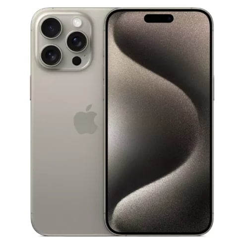 iPhone 15 Pro Max mobile with 256 GB capacity, natural titanium