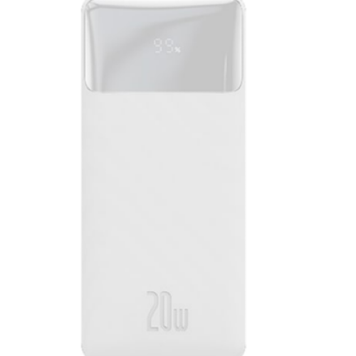 Portable battery with digital screen from PISOS 20000 mAh with 20W power white