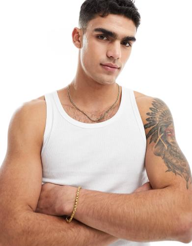 COLLUSION Ribbed vest in white