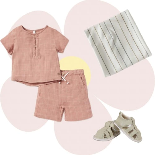 قطعتين قميص كاروهات مع شورت من giggles