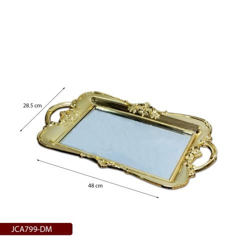 صحون زجاج بأطار بلاستيك ذهبى