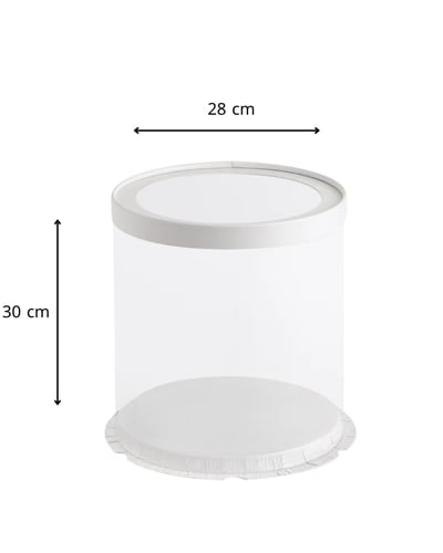 علب كيك مرتفعة لون ابيض