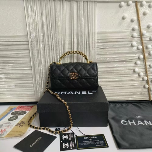 شنطة شانيل ميني كلاسيك أسود جلد مبطن 🖤✨