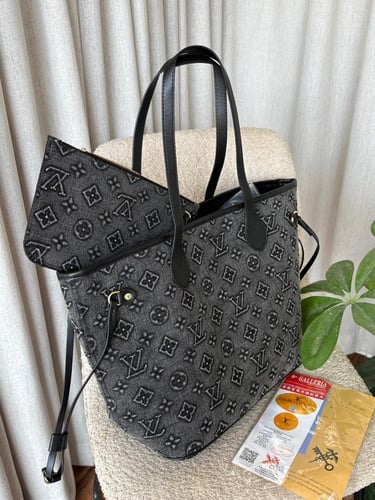 شنطة لويس فيتون جينز أسود كبيرة فاخرة 👜✨