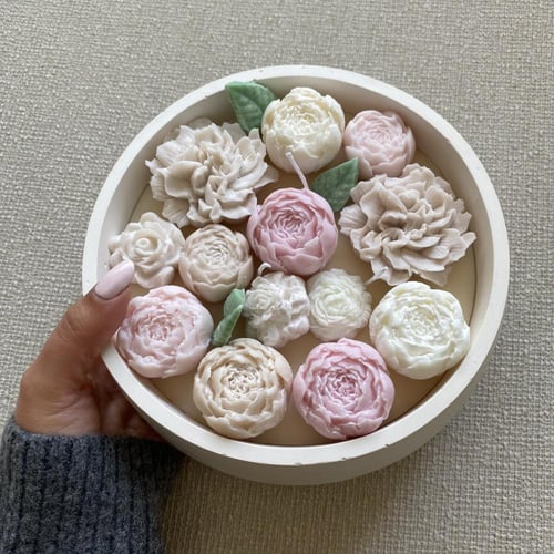 Floral Bliss - Large Circle - شموع يدوية دائرية كب...