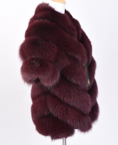 جاكيت جلد طبيعي و فرو ثعلب طبيعي