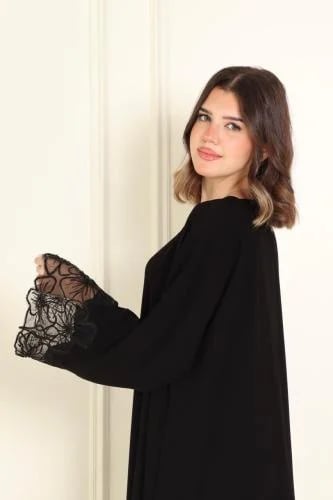عباية اسود فاحم KA60
