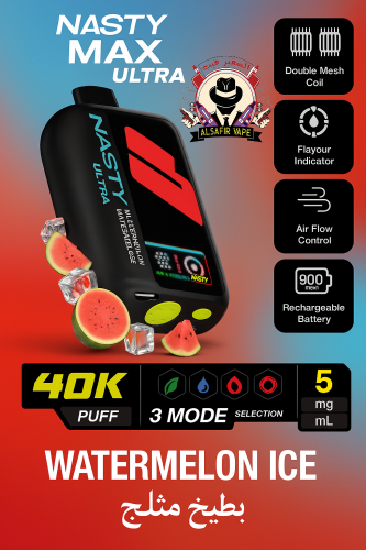 ناستي ماكس ألترا 40000 سحبة – بطيخ مثلج | Nasty Ma...