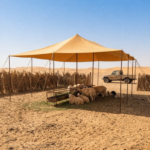 مظلة حلال, طبقتين, عزل 70%, مقاس 15×6, صناعة وطنى