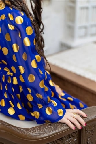 فستان بناتي ازرق كلاسيك