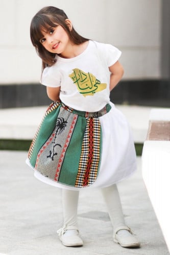 تنورة رسمة السدو مع تيشرت هي لنا دار