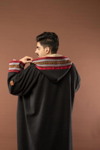 فروات رجالي جوخ لون أسود وبيج تنلبس جهتين / متحر ا...