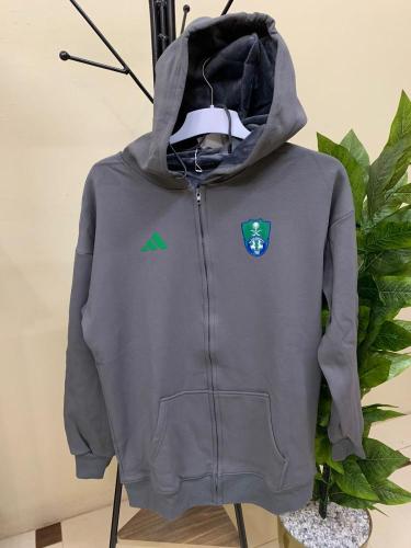جاكيت نادي الاهلي السعودي الرمادي شتوي