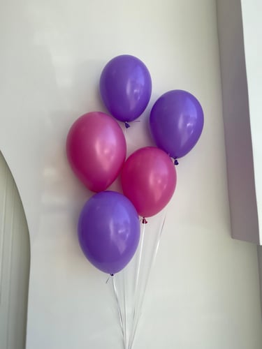 بالونات هيليوم فوشيه وأرجواني عدد4 بالونات