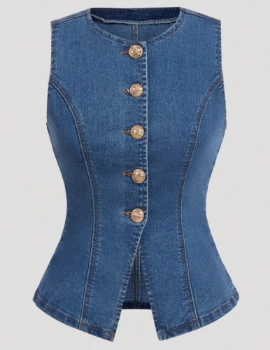 توب جينز بلا أكمام