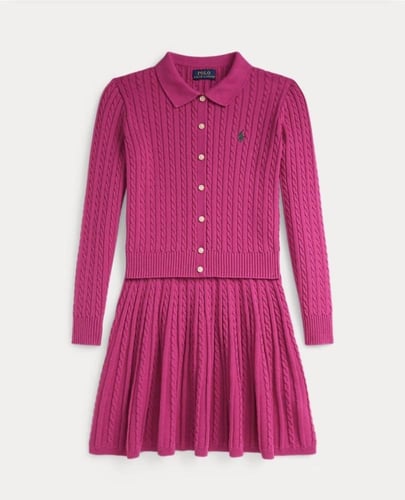 تايور بناتي وردي محبوك قطعتين بكسرات