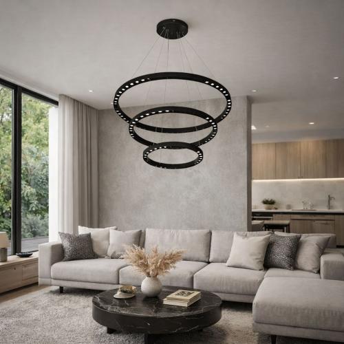 علاقي مودرن ماجنتك ليد اسود لون الانارة 3 اضاءات