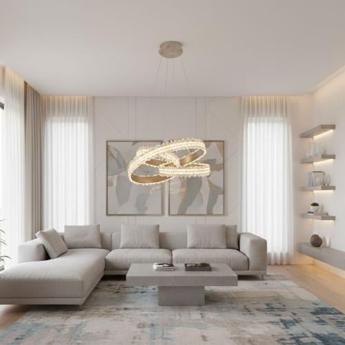 علاقي مودرن ليد رمادي لون الانارة 3 اضاءات