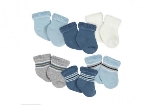 طقم 6 شرابات قصيره دافئة ملون ازرق Dinosaur قطن عض...