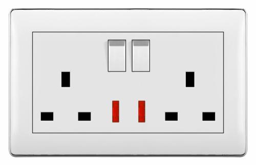 فيش H10 مزدوج مع مفتاح ولمبة