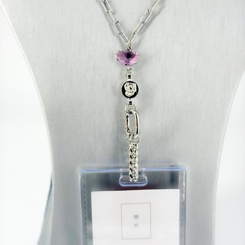 Id holder-silver&rose