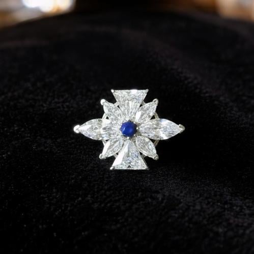 The royal bloom |لازورد-رويال بلوم بروش مطلي