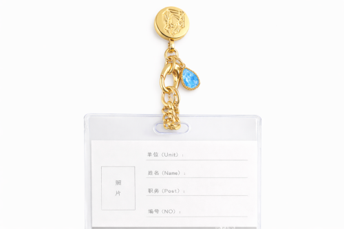 Id holderbrooch-gold&blue