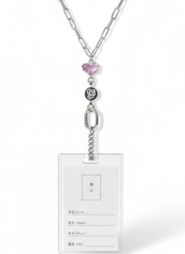 Id holder-silver&rose