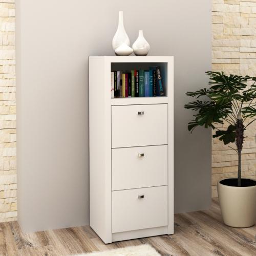 TecnoMobili White Office Filing Cabinet with 3 Dra...
