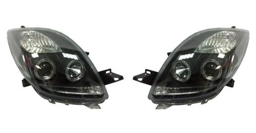 Front spark plug set for Yaris 2008-2012 hatchback, tinted with sporty lenses, Taiwanese