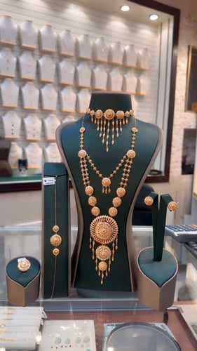 بكج العروس مكون من 6 قطع فاخره ذهب صافي عيار 21