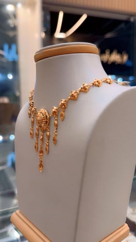 مخنق كرسي جابر تصميم جميل وفاخر ذهب صافي عيار 21