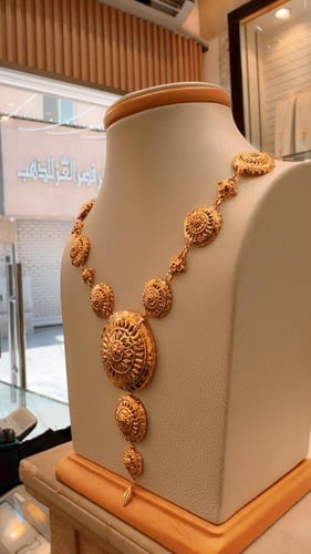 عقد كرسي جابر انيق يكون من 3 ادور ذهب صافي عيار 21