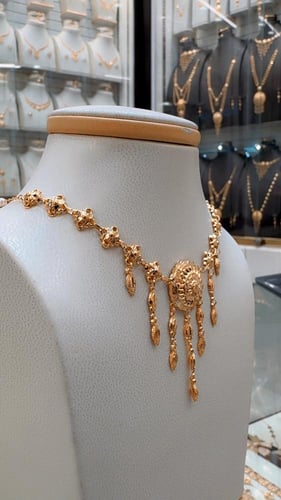 مخنق كرسي جابر تصميم جميل وفاخر ذهب صافي عيار 21