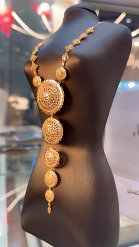 عقد كرسي 5 ادوار ذهب صافي عيار 21