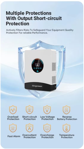 Gospower محول طاقة شمسية هايبرد 24 فولت 4kw قدرة 1...