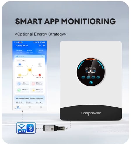 Gospower محول طاقة شمسية هايبرد 48 فولت 6kw قدرة 1...