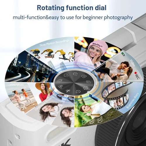 كاميرا رقمية بدقة 4K للتصوير الفوتوغرافي وكاميرا ت...