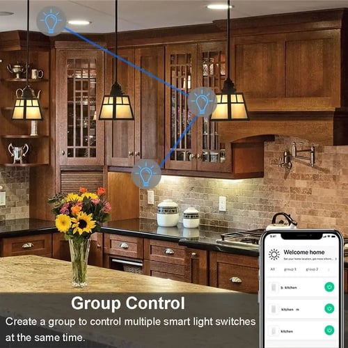 Tuya WiFi مفتاح إضاءة ذكي يعمل باللمس ، جهاز تحكم...