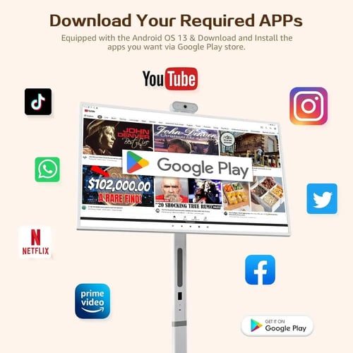 شاشة عرض تلفزيون محمولة تعمل باللمس ، 32 بوصة ، P...