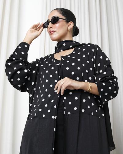 polka dots abaya