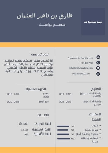 سيره ذاتيه رصاصي مميزه