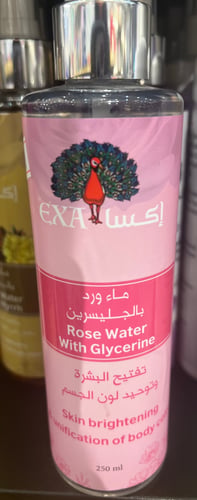 Rose water with glycerin for skin lightening