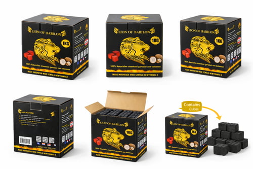 5 كرتون فحم هولندي مكعبات 10 كيلو - مقاس 26mm